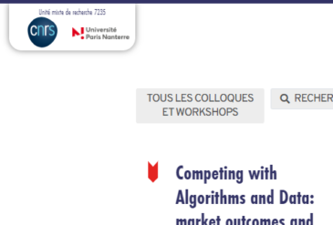 International workshop « Competing with Algorithms and Data: market outcomes and regulatory issues »